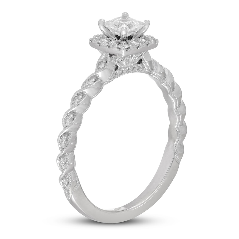 Main Image 2 of Previously Owned Neil Lane Diamond Engagement Ring 5/8 ct tw Princess & Round-cut 14K White Gold