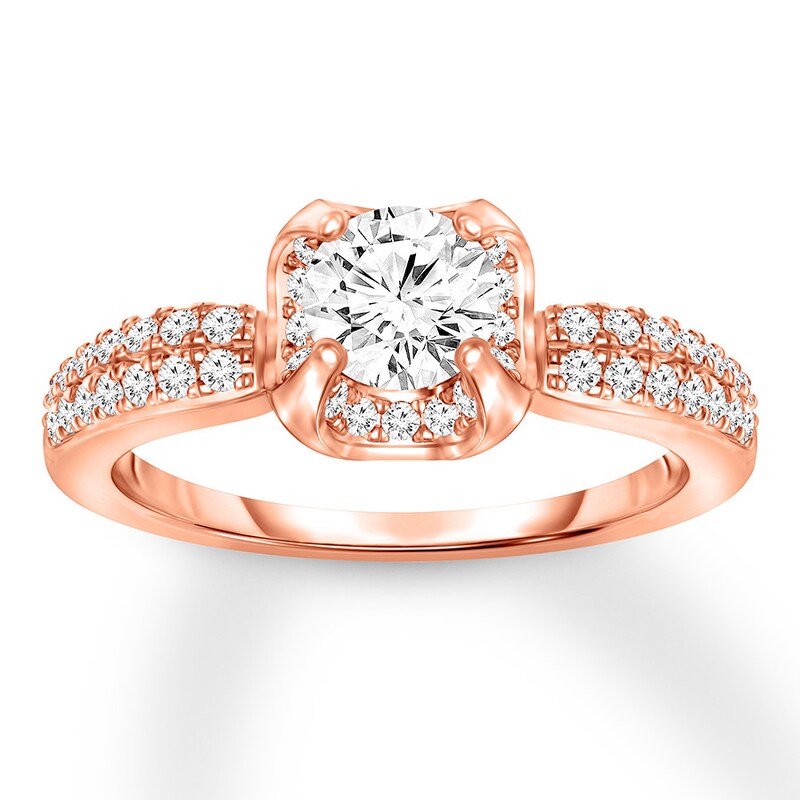 Main Image 1 of Previously Owned Diamond Engagement Ring 1/2 ct tw Round-cut 14K Rose Gold