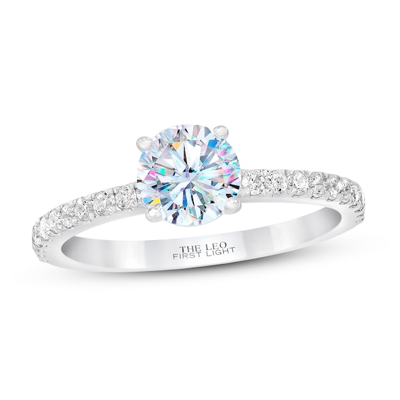 Previously Owned THE LEO First Light Diamond Engagement Ring /8 ct tw 14K White Gold