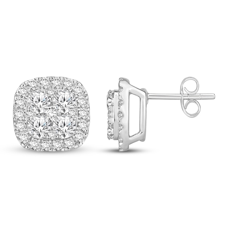 Main Image 1 of Previously Owned Diamond Earrings 2 ct tw Round-cut 10K White Gold