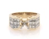Thumbnail Image 1 of Previously Owned Princess-Cut Diamond Three-Row Engagement Ring Setting 2-1/3 ct tw 14K Yellow Gold Size 7