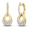 Thumbnail Image 1 of Previously Owned Diamond Pear Hoop Dangle Earrings 3/4 ct tw Round-cut 10K Yellow Gold