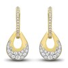 Thumbnail Image 2 of Previously Owned Diamond Pear Hoop Dangle Earrings 3/4 ct tw Round-cut 10K Yellow Gold