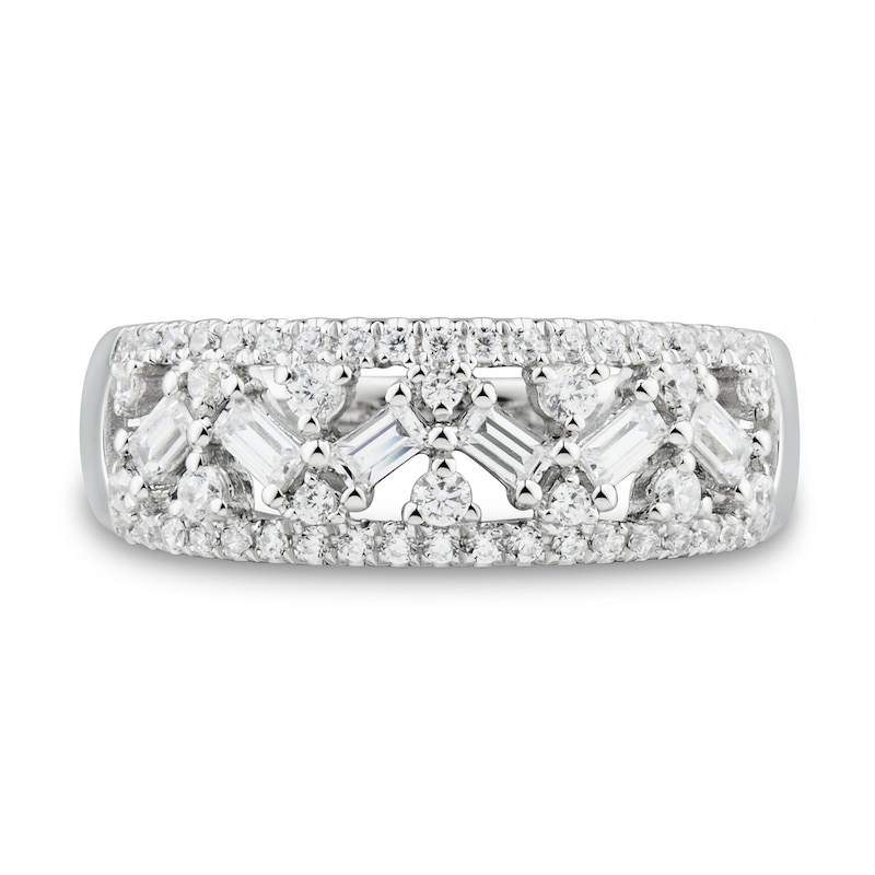 Main Image 2 of Previously Owned Diamond Ring 1/2 ct tw Baguette & Round-cut 10K White Gold