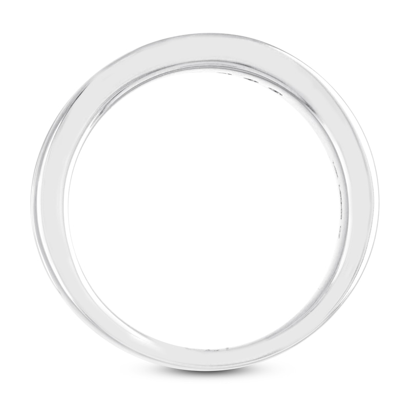 Main Image 3 of Previously Owned Men's THE LEO Diamond Wedding Band 1/3 ct tw Round-cut 14K White Gold
