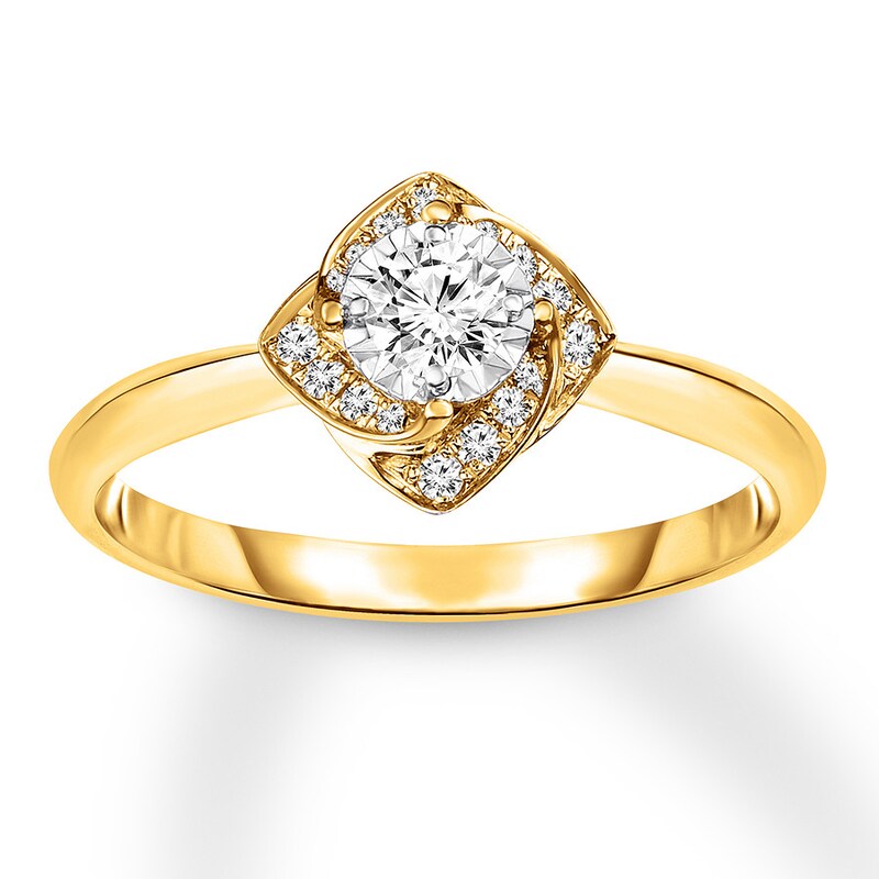 Main Image 1 of Previously Owned Diamond Engagement Ring 1/5 ct tw Round-cut 14K Yellow Gold