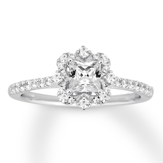 Previously Owned Princess-cut Diamond Engagement Ring 3/4 ct tw 14K White Gold