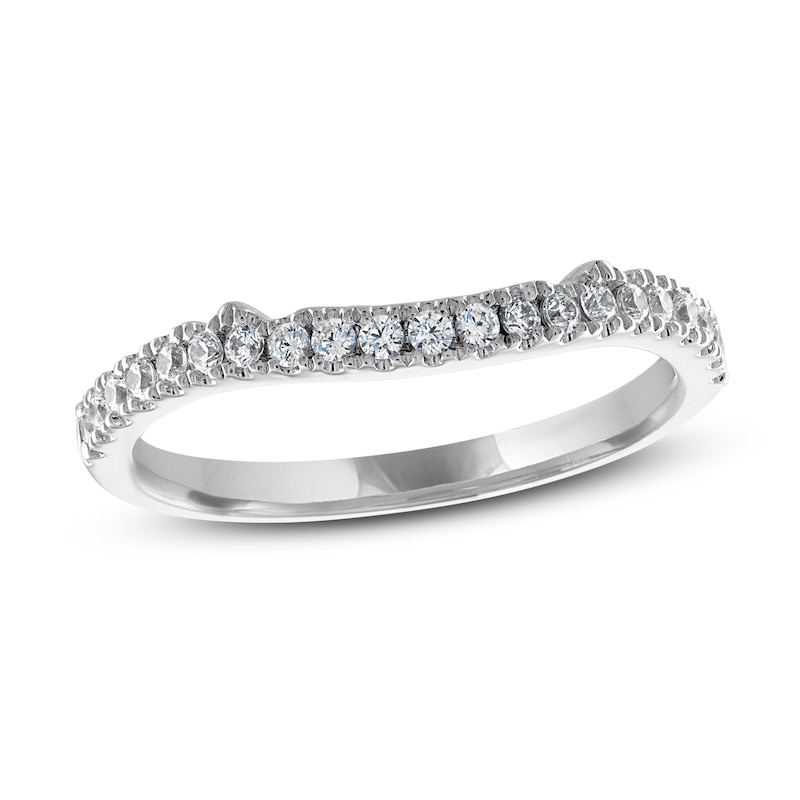 Main Image 1 of Previously Owned Adrianna Papell Diamond Wedding Band 1/4 ct tw Round-cut 14K White Gold