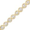 Thumbnail Image 1 of Previously Owned Diamond Infinity Bracelet 1 ct tw Baguette & Round-cut 10K Yellow Gold 7&quot;