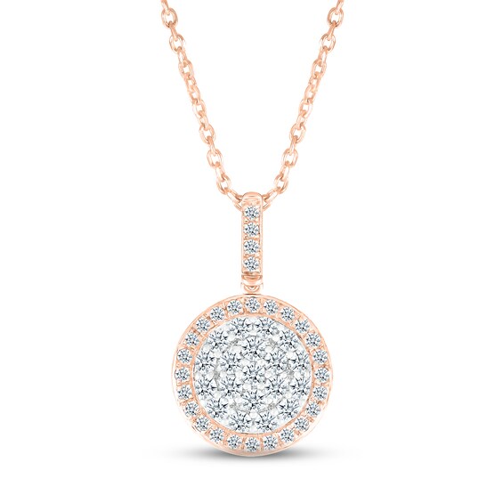 Previously Owned Multi-Diamond Necklace 3/4 ct tw Round-cut 10K Rose Gold 18"