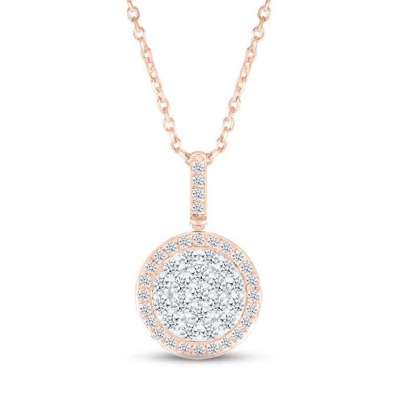 Main Image 1 of Previously Owned Multi-Diamond Necklace 3/4 ct tw Round-cut 10K Rose Gold 18"
