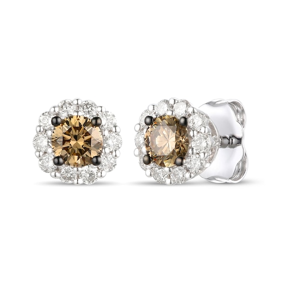 Previously Owned Le Vian Diamond Halo Stud Earrings 1/2 ct tw 14K Vanilla Gold