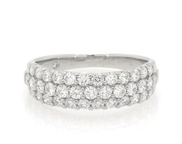 Previously Owned THE LEO Diamond Anniversary Ring 1-1/2 ct tw Round-Cut 14K White Gold