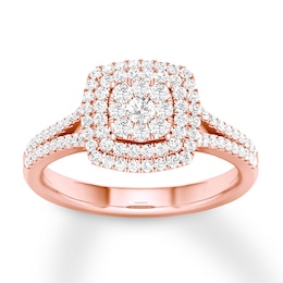 Previously Owned Diamond Engagement Ring 1/3 ct tw Round-cut 10K Rose Gold Size 7