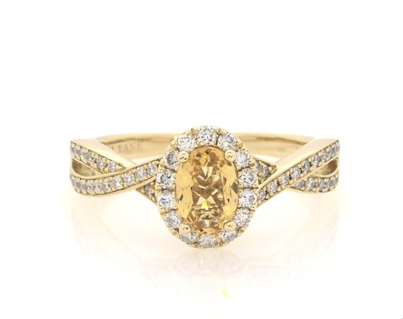 Main Image 1 of Previously Owned Neil Lane Citrine & Diamond Engagement Ring 5/8 ct tw Oval-cut 14K Yellow Gold