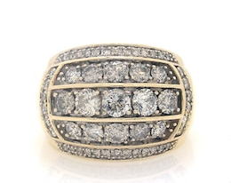 Previously Owned Men's Diamond Ring 3 ct tw Round-cut 10K Yellow Gold