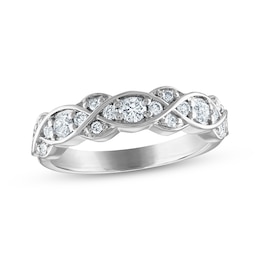 Previously Owned Every Moment Diamond Crossover Infinity Band 1/2 ct tw 14K White Gold