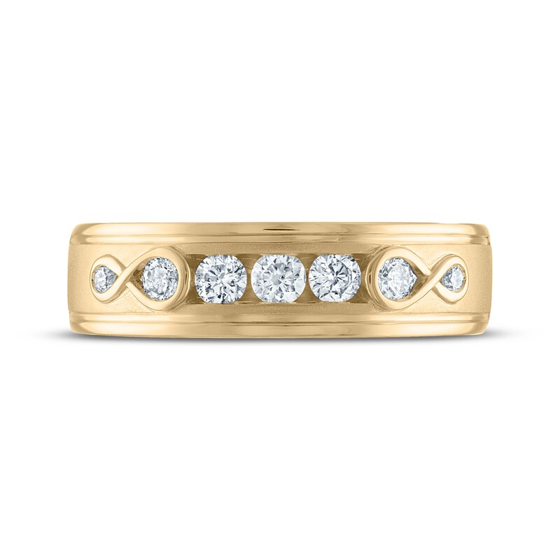Main Image 3 of Previously Owned Every Moment Men's Diamond Wedding Band 1/2 ct tw 14K Yellow Gold