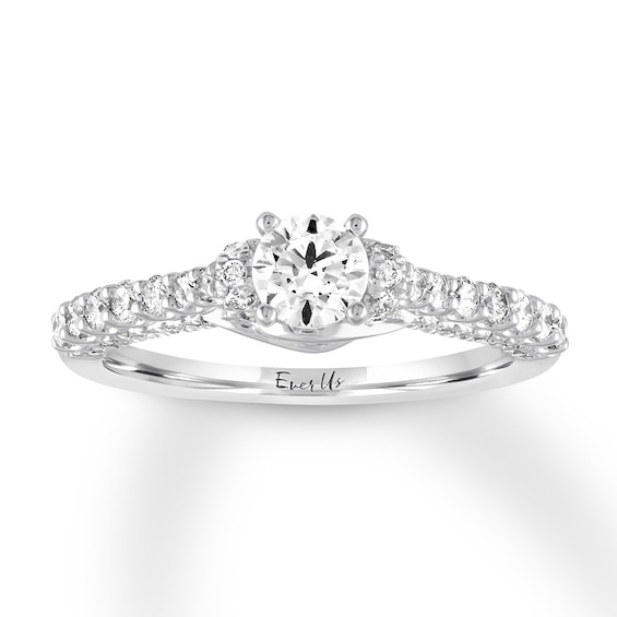 Previously Owned Ever Us Diamond Engagement Ring 7/8 ct tw Round 14K White Gold