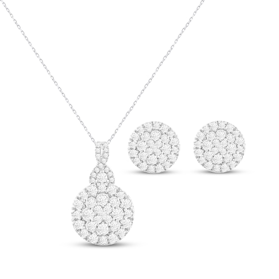 Previously Owned Diamond Circle Gift Set 1 ct tw 10K White Gold