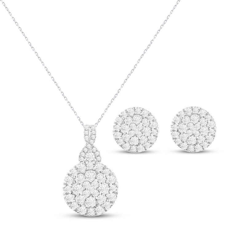 Main Image 1 of Previously Owned Diamond Circle Gift Set 1 ct tw 10K White Gold