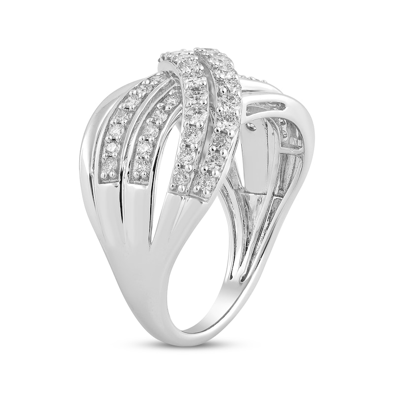 Main Image 2 of Previously Owned Diamond Crossover Wave Ring 1 ct tw 10K White Gold