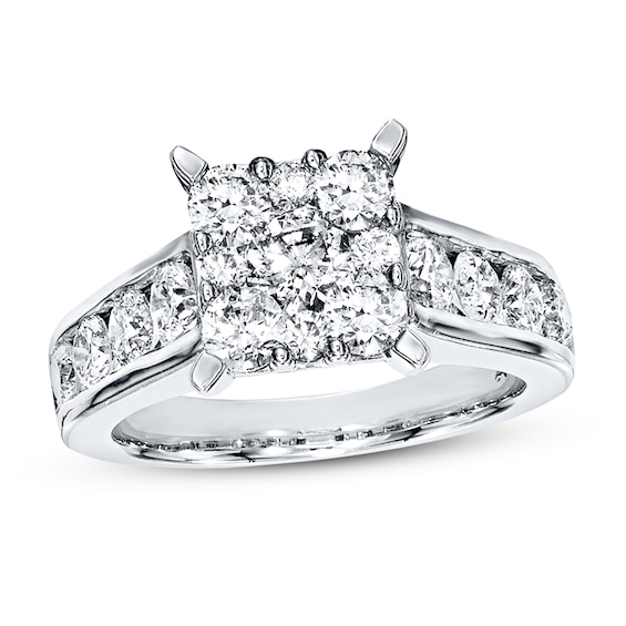 Previously Owned Diamond Engagement Ring 2 ct tw Round-cut 14K White Gold