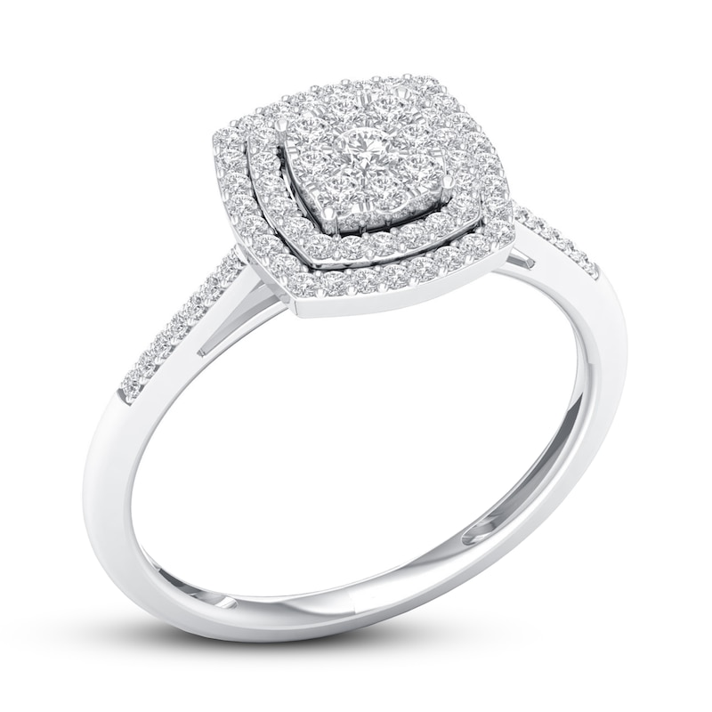 Main Image 4 of Previously Owned Diamond Engagement Ring 1/4 ct tw Round-cut 10K White Gold