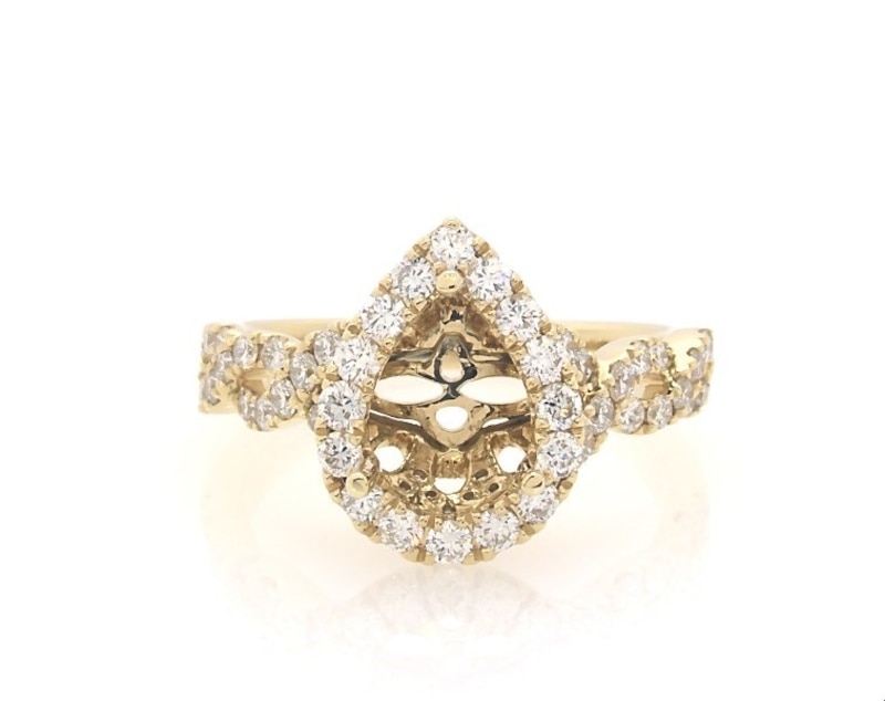 Main Image 1 of Previously Owned Neil Lane Diamond Pear Halo Engagement Ring Setting 5/8 ct tw 14K Yellow Gold Size 6.5