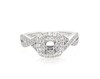 Thumbnail Image 1 of Previously Owned Neil Lane Diamond Double Halo Engagement Ring Setting 1/2 ct tw 14K White Gold Size 5.5