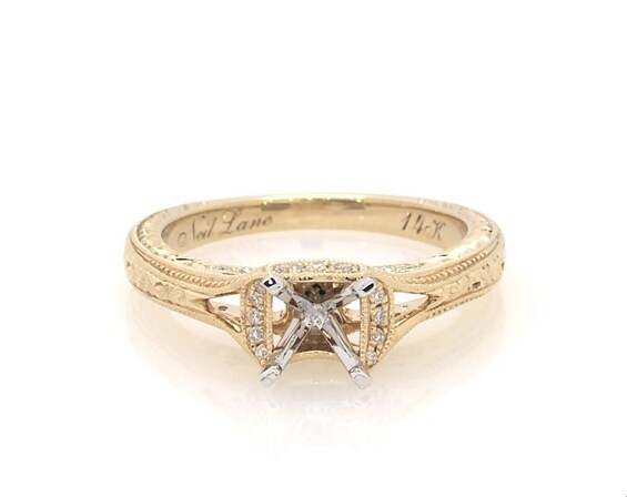 Previously Owned Neil Lane Diamond Engagement Ring Setting 5/8 ct tw 14K Yellow Gold Size 6