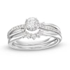 Thumbnail Image 3 of Previously Owned Diamond Halo Engagement Ring 3/8 ct tw Round-cut 14K White Gold