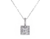 Thumbnail Image 1 of Previously Owned Diamond Necklace 1/2 ct tw Princess & Round-cut 10K White Gold 18"