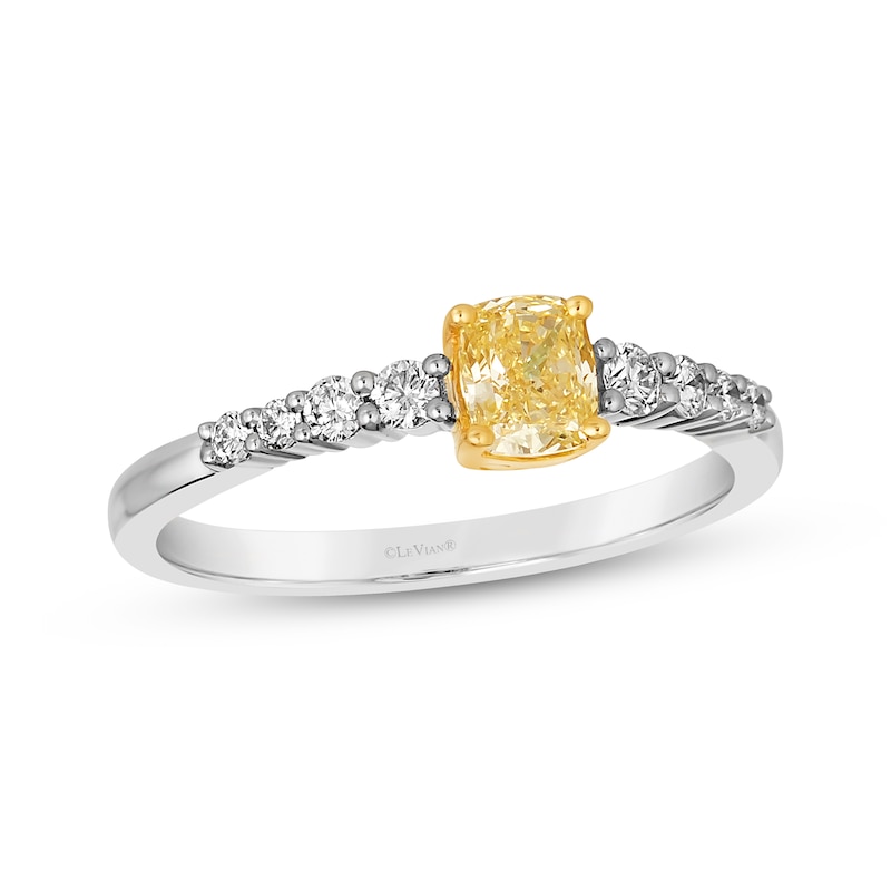 Main Image 1 of Previously Owned Le Vian Sunny Yellow Diamond Ring 5/8 ct tw 14K Two-Tone Gold