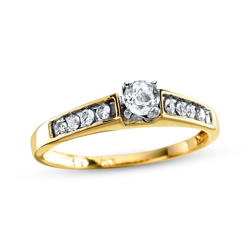 Main Image 1 of Previously Owned Diamond Engagement Ring 1/3 ct tw Round-cut 14K Yellow Gold