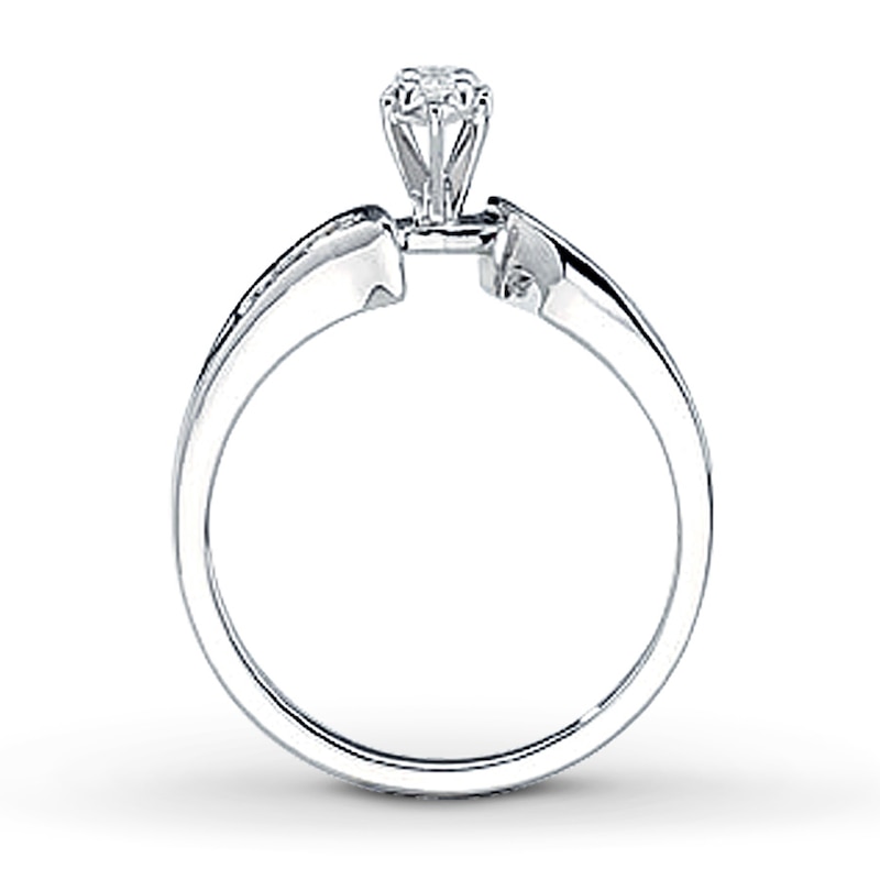 Main Image 2 of Previously Owned Marquise-Cut Diamond Engagement Ring 1/8 ct tw 10K White Gold