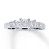 Thumbnail Image 0 of Previously Owned Three-Stone Diamond Ring 1 ct tw Princess-cut 14K White Gold