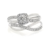Thumbnail Image 1 of Previously Owned Diamond Bridal Set 3/8 ct tw Round-cut 10K White Gold