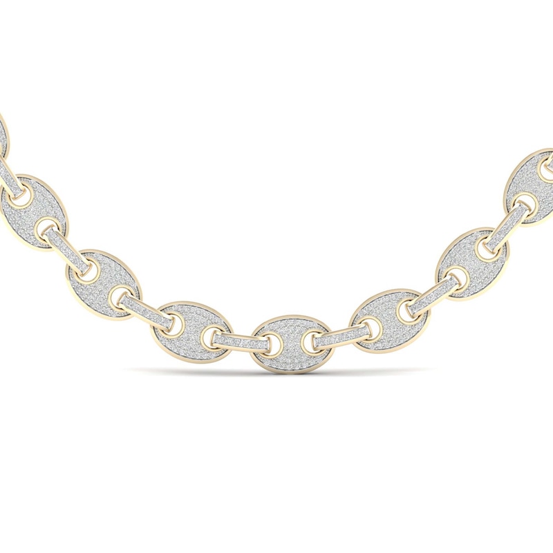 Main Image 2 of Previously Owned Men's Diamond Mariner Necklace 4 ct tw Round-cut 10K Yellow Gold 22&quot;