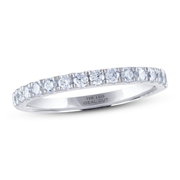 Previously Owned THE LEO Ideal Cut Diamond Anniversary Ring 1/2 ct tw 14K White Gold