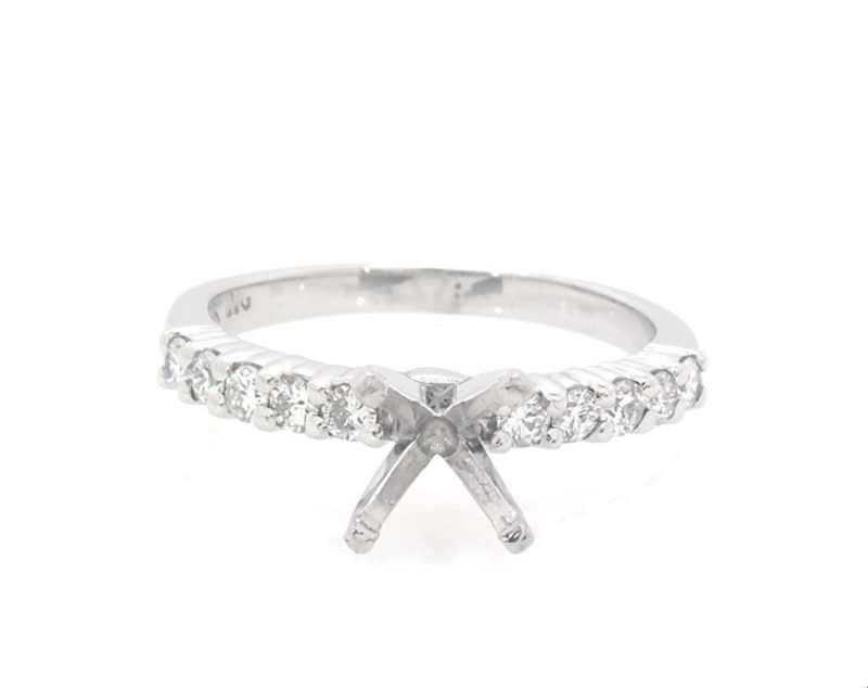 Main Image 1 of Previously Owned Diamond Engagement Ring Setting 1/3 ct tw 14K White Gold Size 7
