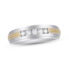 Thumbnail Image 1 of Previously Owned Men's Diamond Wedding Band 1/4 ct tw Round-cut 10K Two-Tone Gold