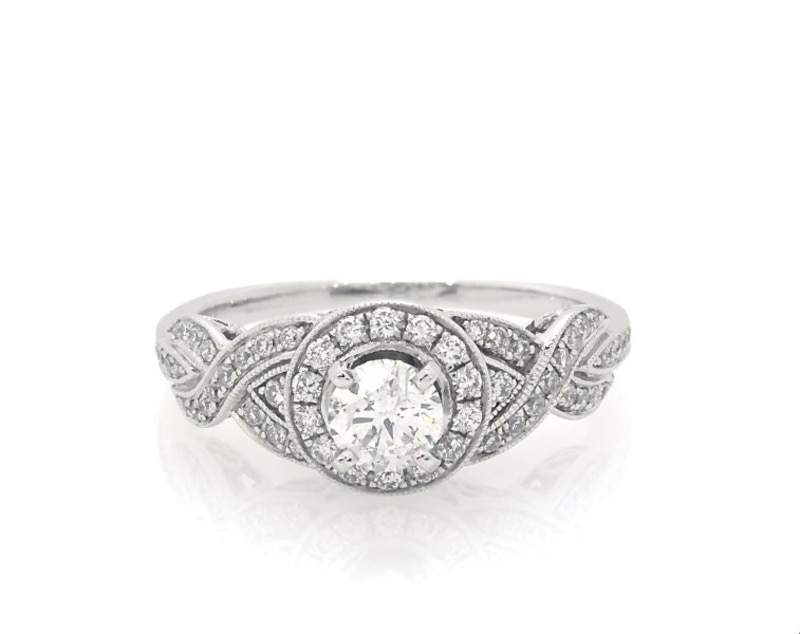 Main Image 1 of Previously Owned Neil Lane Round-Cut Diamond Engagement Ring 1 ct tw 14K White Gold Size 5.5