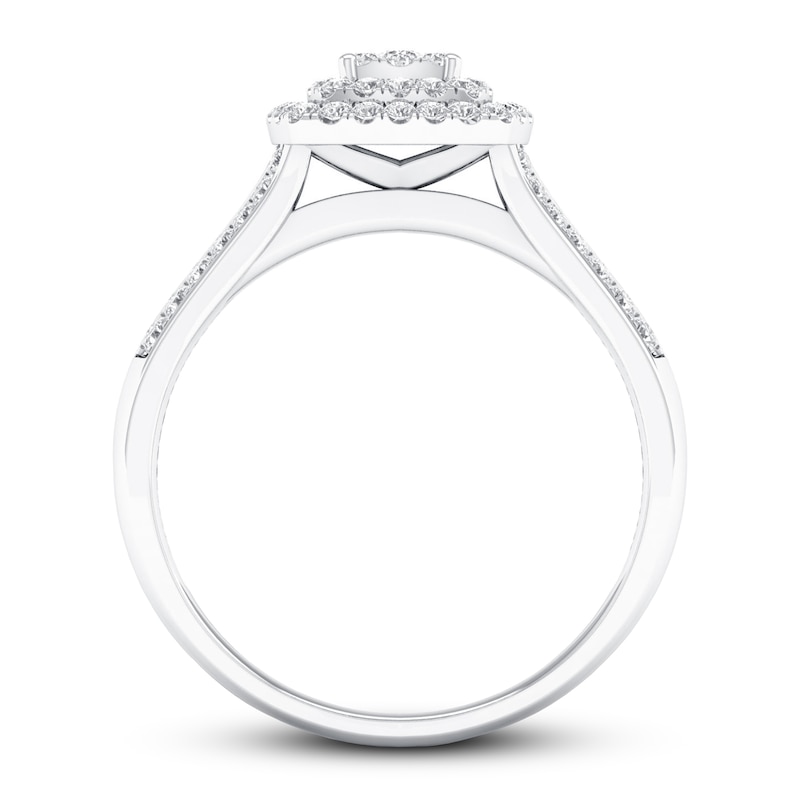 Main Image 3 of Previously Owned Diamond Engagement Ring 1/3 ct tw Round-cut 10K White Gold Size 7