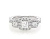 Thumbnail Image 1 of Previously Owned THE LEO Legacy Lab-Grown Diamond Princess & Round-Cut Three-Stone Engagement Ring 1 ct tw 14K White Gold