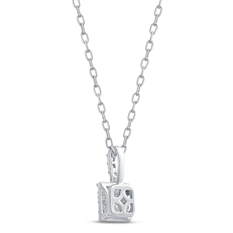 Main Image 4 of Previously Owned Diamond Necklace 1/4 ct tw Princess & Round-cut 10K White Gold 18&quot;