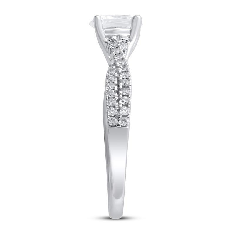 Main Image 2 of Previously Owned Lab-Grown Diamonds Oval-Cut Engagement Ring 1-1/4 ct tw 14K White Gold
