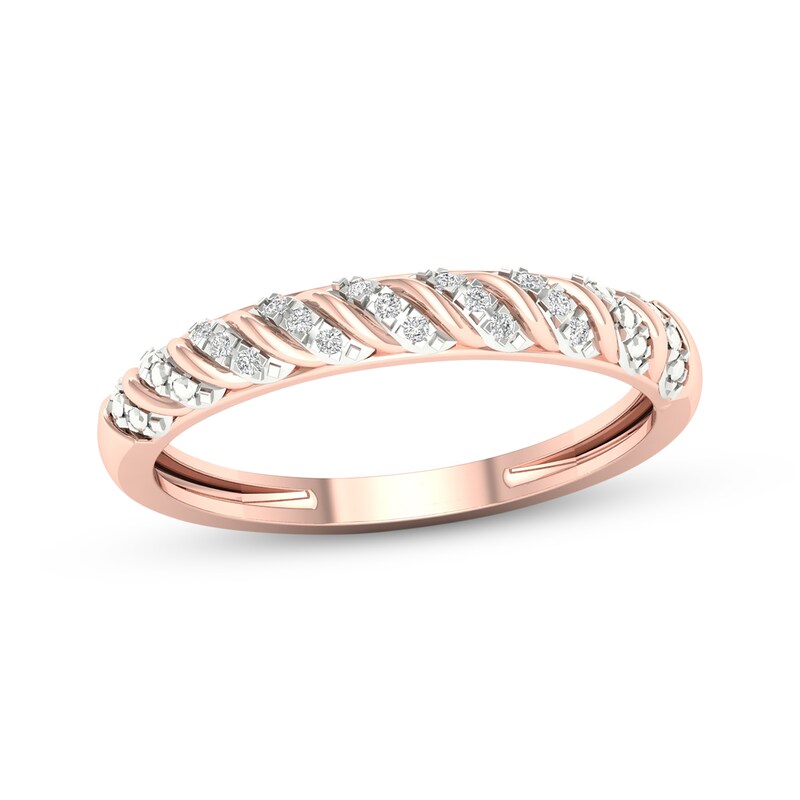 Main Image 1 of Previously Owned Lab-Grown Diamonds Anniversary Band 1/15 ct tw 10K Rose Gold