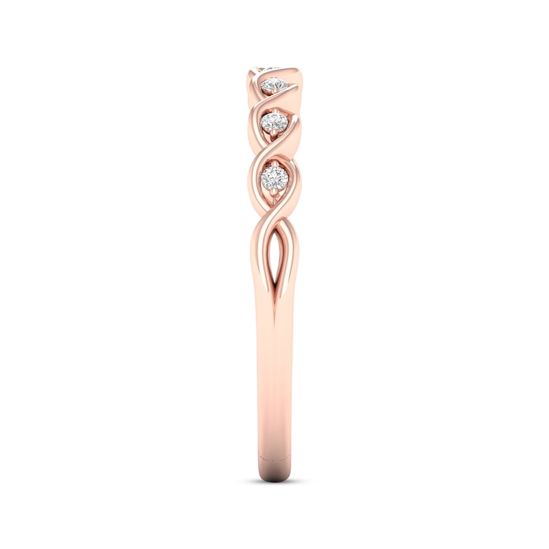Main Image 3 of Previously Owned Lab-Grown Diamonds Anniversary Band 1/15 ct tw 10K Rose Gold