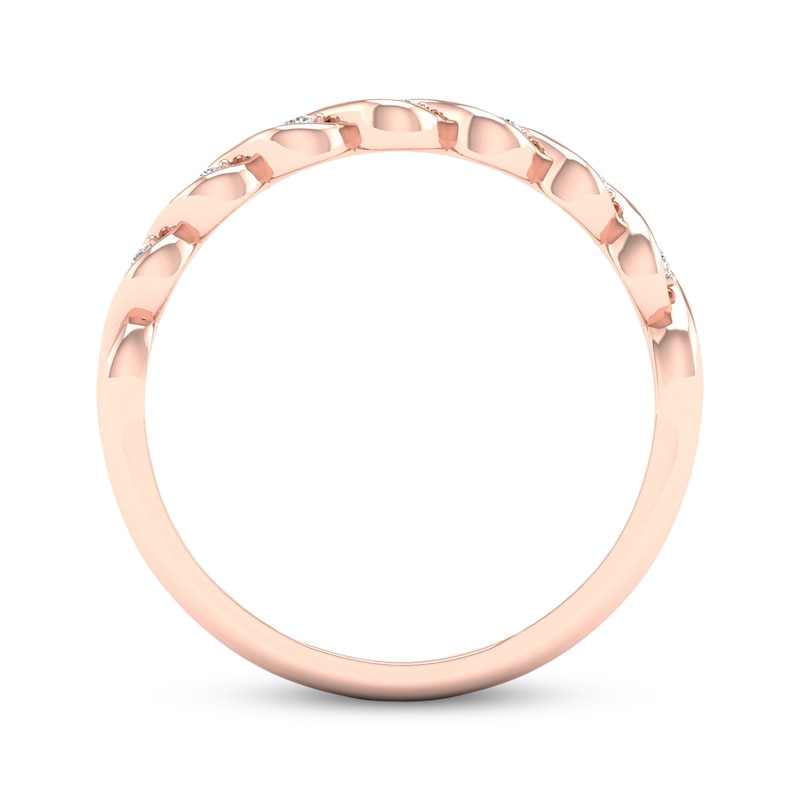 Main Image 4 of Previously Owned Lab-Grown Diamonds Anniversary Band 1/15 ct tw 10K Rose Gold